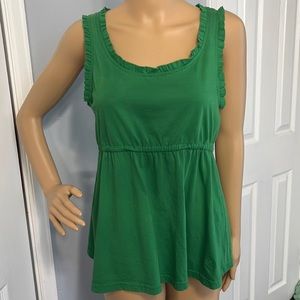 Ralph Lauren Polo Jeans Company Green Ruffle Empire Waist Blouse